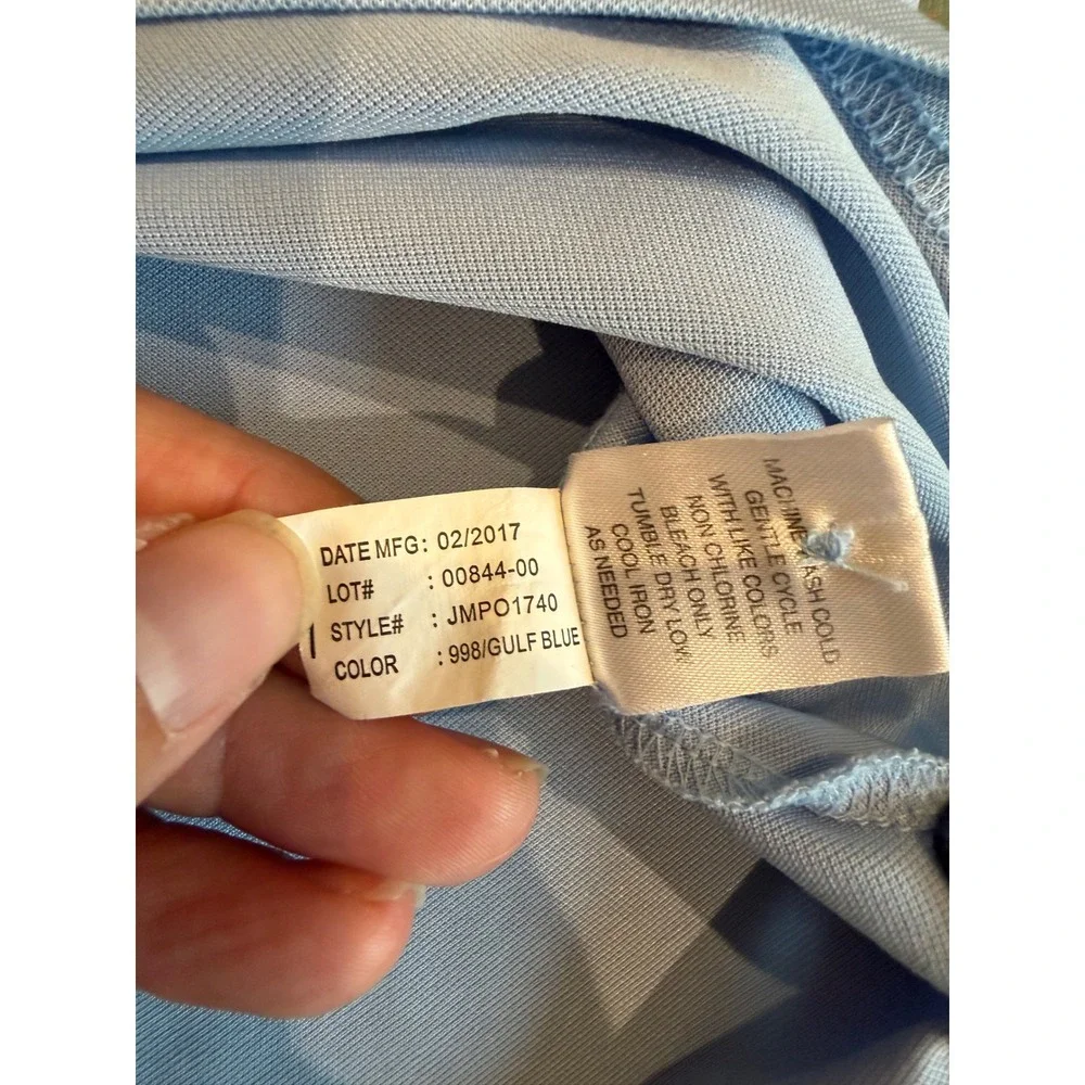 Johnnie-O Mens Gulf Blue Performance Polo Shirt XL JMPO1740 Ivanhoe Logo